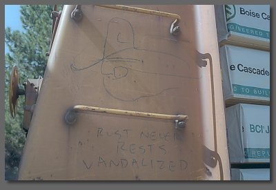 rust never rests vandalized