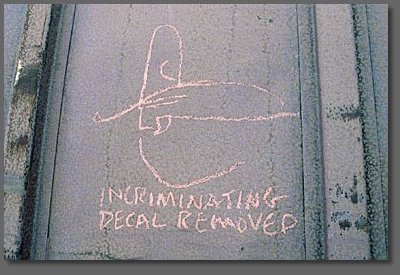 incriminating decal removed