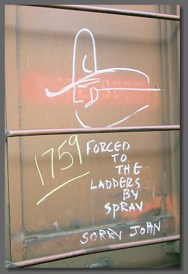 forced to the ladders by spray, sorry john