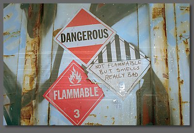 not flammable but smells really bad