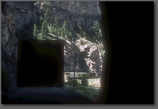 Entering a tunnel on the west slope of the Rockies