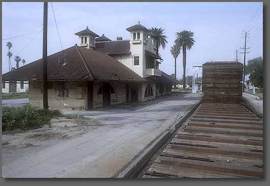 Passing the Santa Fe depot in Riverside, CA