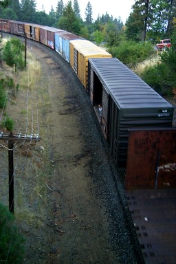 Abdul Rahimov in boxcar cresting the Siskiyou Summit