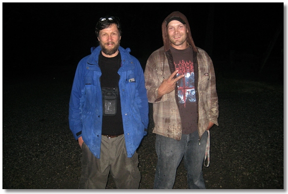 Dustin and I at Canada West RV Park after I was pulled off the train nearby. 2009.