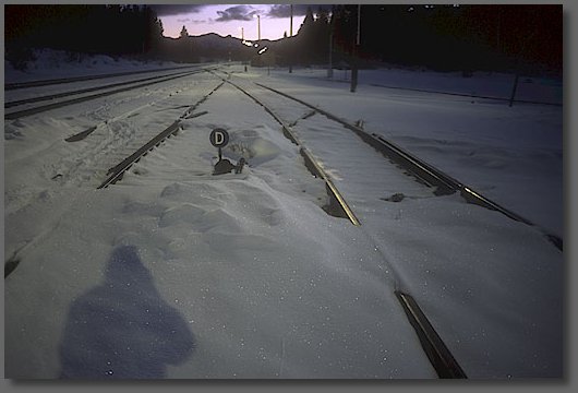 Looking south from between the house and number one tracks