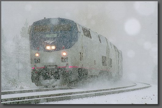Northbound Amtrak #11 at the north switch