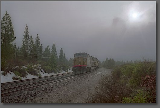 Northbound train approaches the north switch