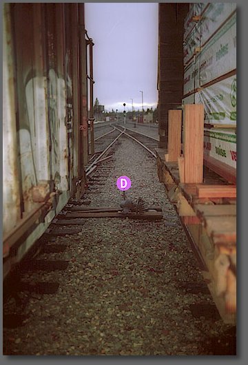 Between the house and #1 tracks