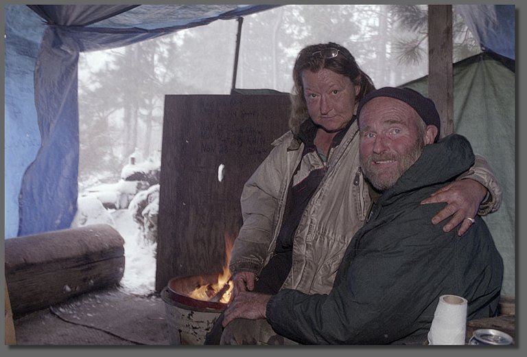 Kimberlee and Larry in their livingroom
