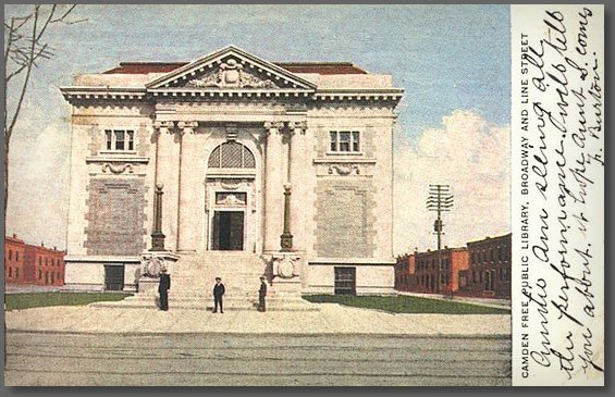 A postcard view of the library in the glory days