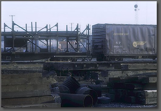 Old style autorack in the West Oakland Desert Yard