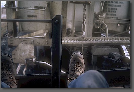 Passing the time on the back of a grainer