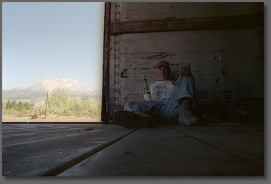 Enjoying a beverage headed north from Black Butte
