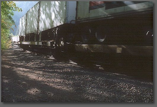 Northbound pig train at Mossbrae Falls