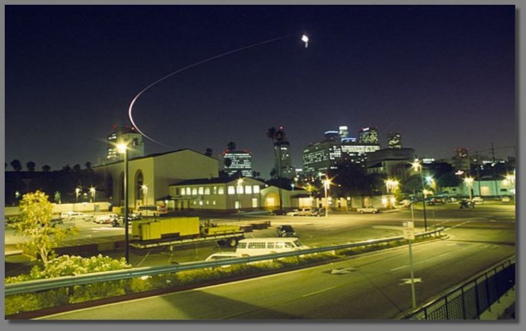 night shot, LA Union Station, August 1995
